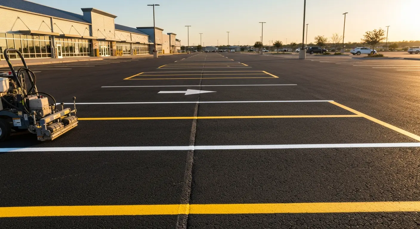 Parking lot striping in Richland Hills