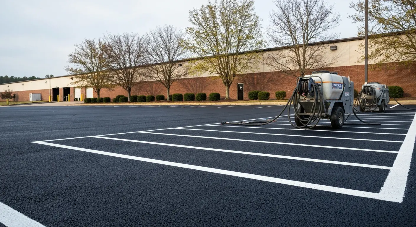 Asphalt seal coating application