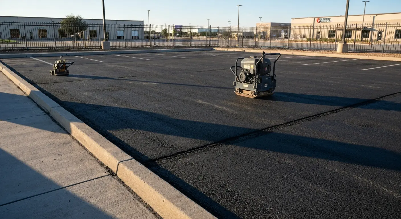 Pothole repair on commercial parking lot