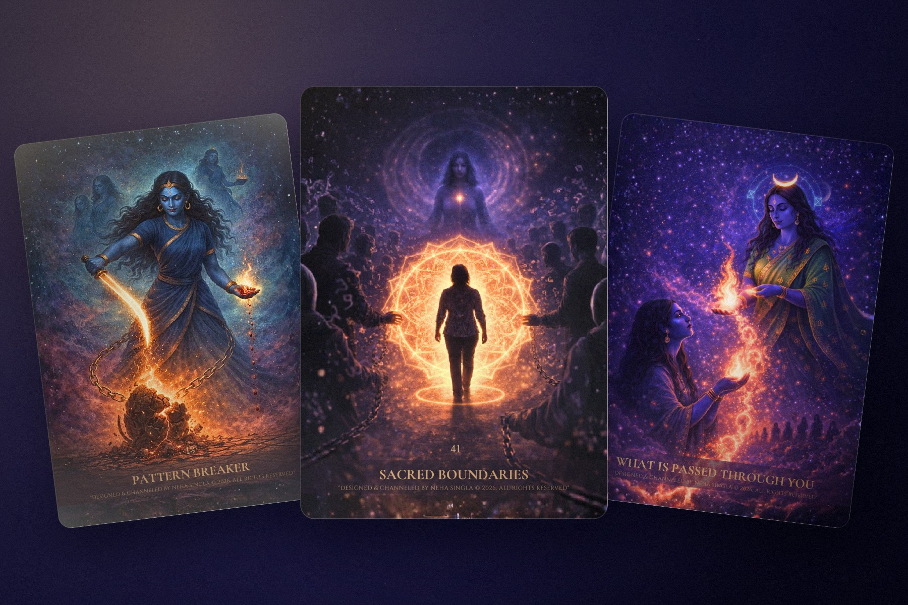 Three cards in detail: Pattern Breaker, Sacred Boundaries and What Is Passed Through You