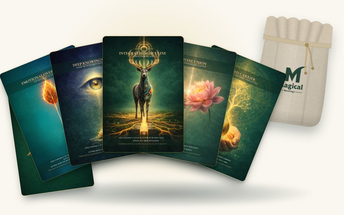 The Akashic Masculine Tarot — 78 cards with linen bag