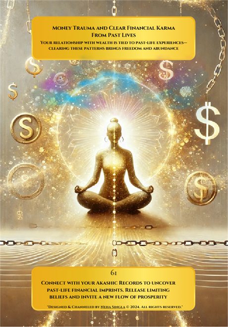 Card 61, Money Trauma and Clear Financial Karma From Past Lives