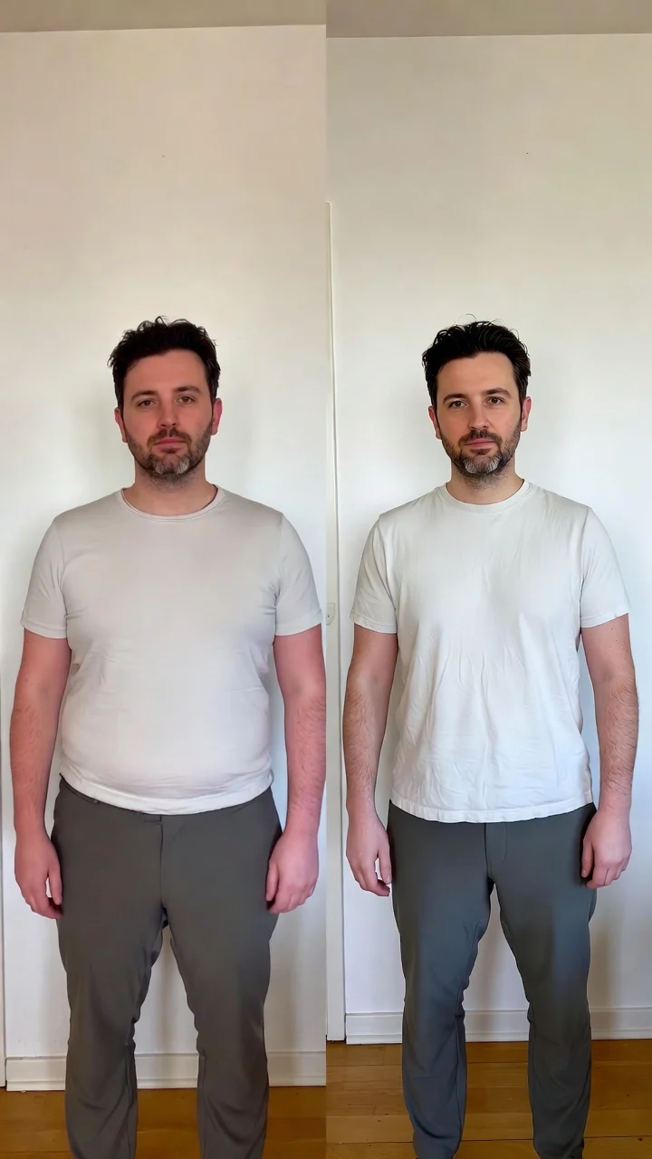Patient before and after results - oral tirzepatide