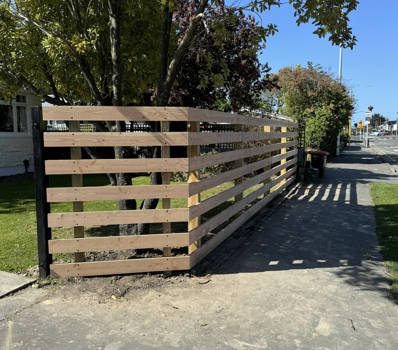 Horizontal Timber Slat Fences Christchurch