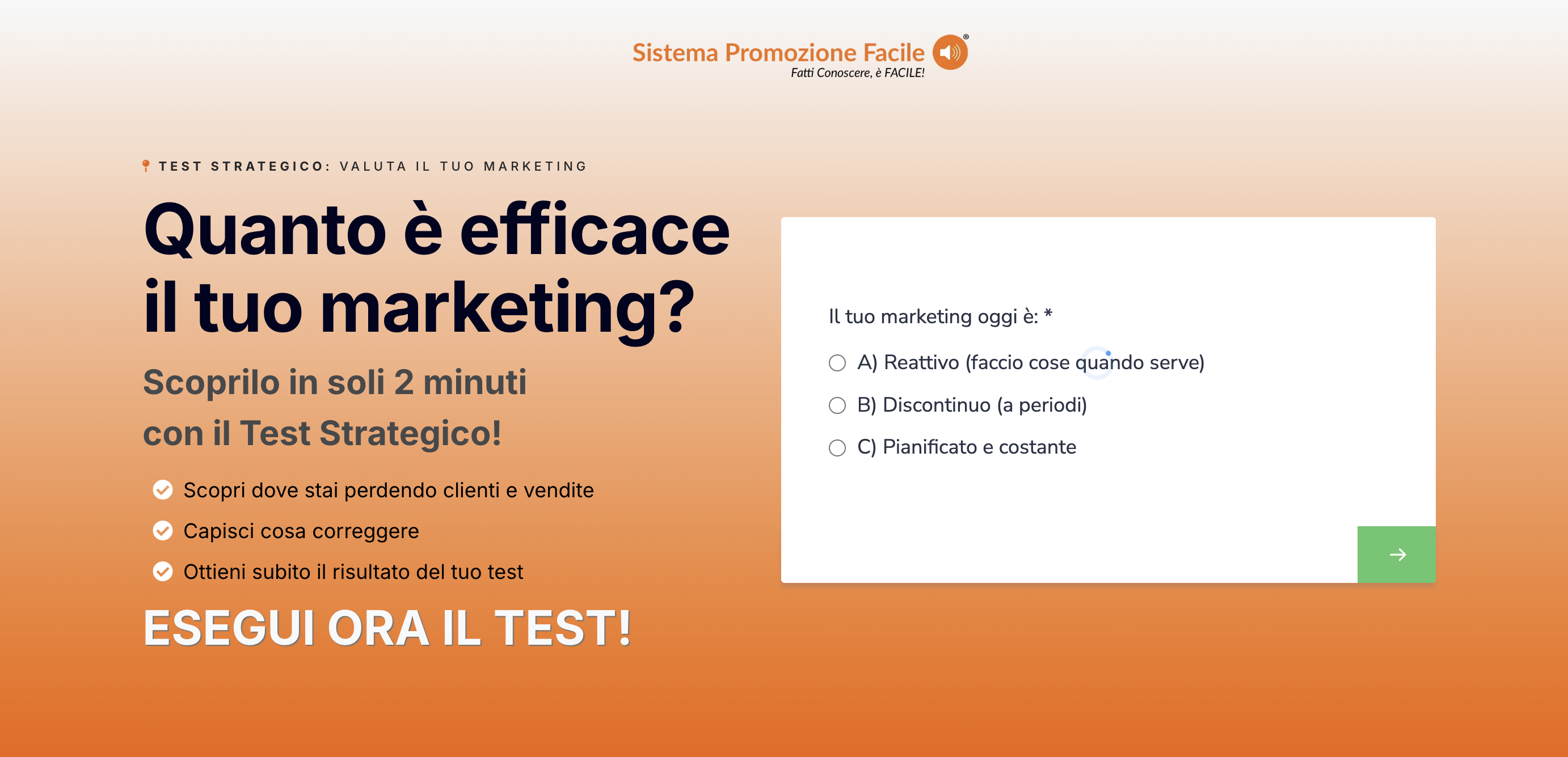Test autovalutazione marketing