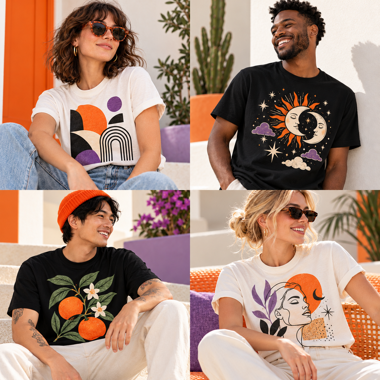 Odd Print Club lifestyle T-shirt collage