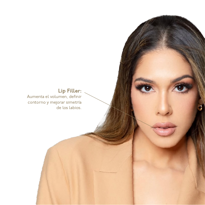 Aesthetic injector applying hyaluronic acid lip filler at Lumiée Clinic in Cartagena – non-surgical lip enhancement for natural volume.