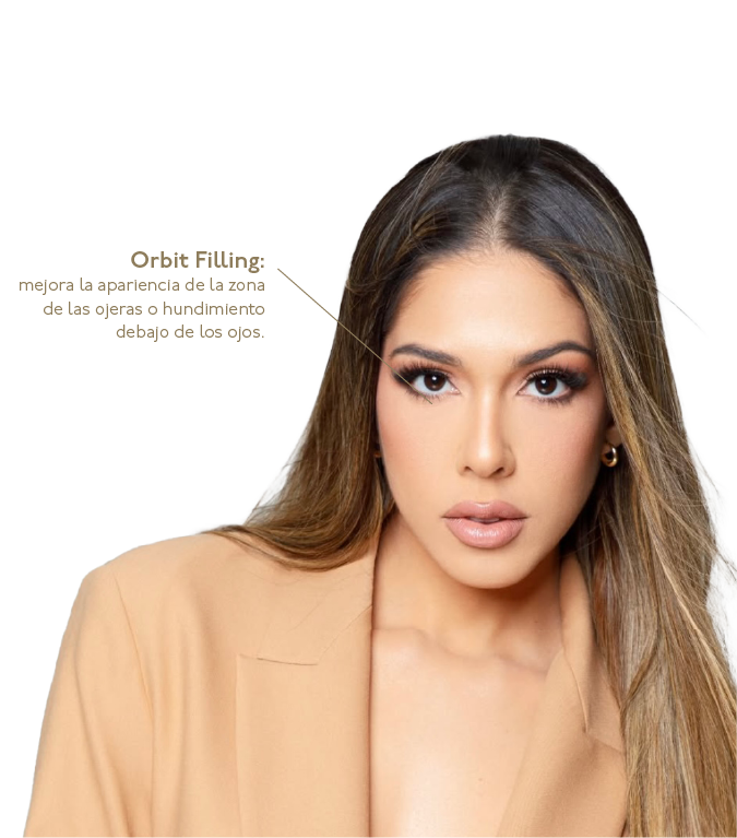 Under-eye filler procedure at Lumiée Clinic in Cartagena – non-surgical tear trough treatment to reduce dark circles and hollowness.