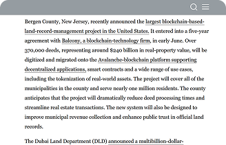 Bergen County blockchain land records