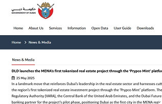 Dubai tokenized real estate platform