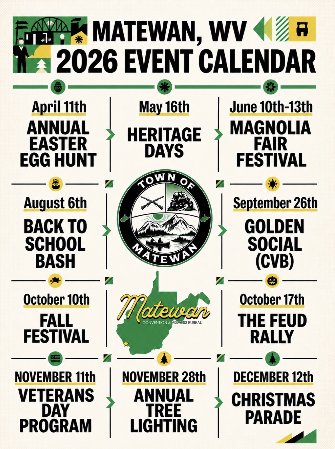 Matewan West Virginia 2026 Event Calendar