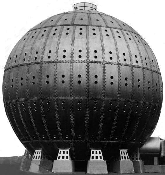 The spherical steel exterior of Orville Cunningham's historic hyperbaric hotel