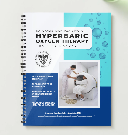 National Hyperbaric Safety Association Hyperbaric Oxygen Therapy Training Manual cover