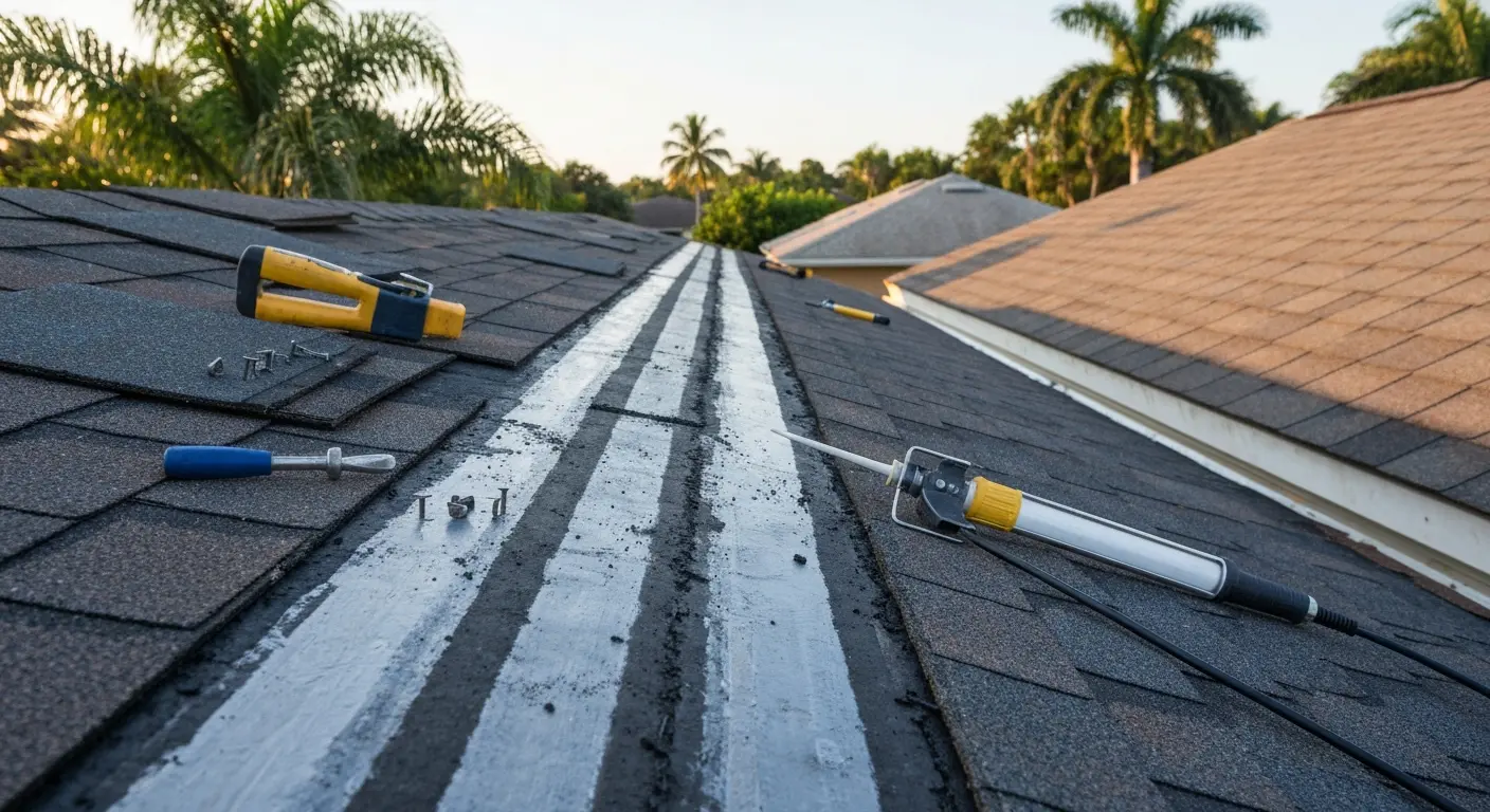 Roof repair work