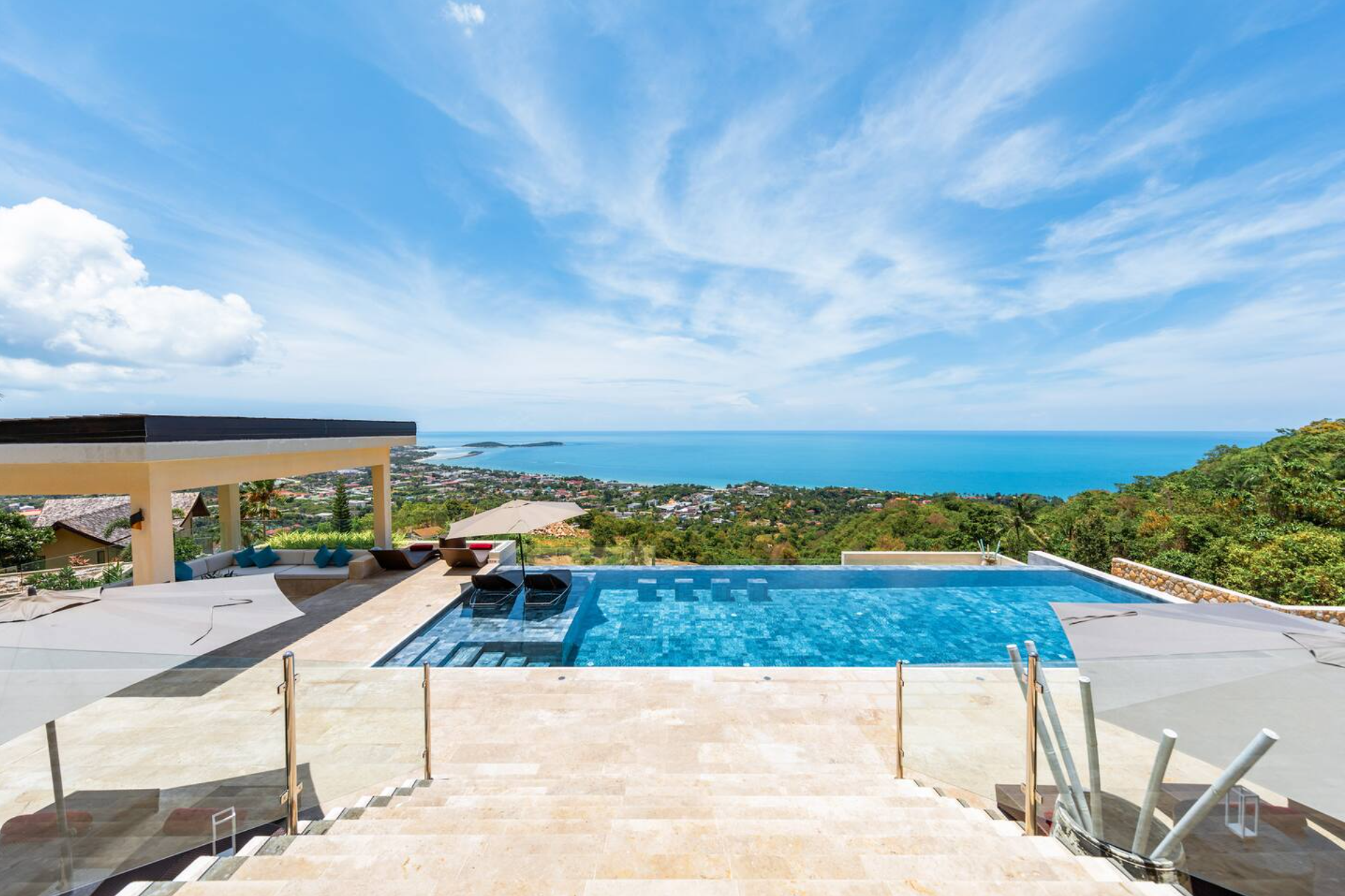 Private villa pool overlooking the Gulf of Thailand