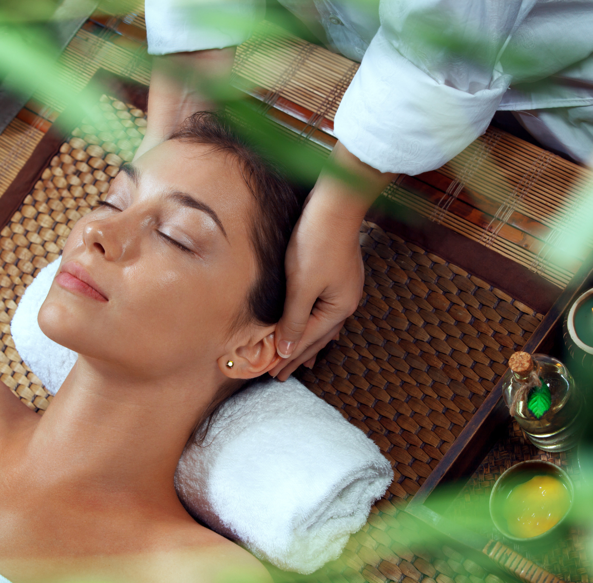 Massage / spa setup by pool