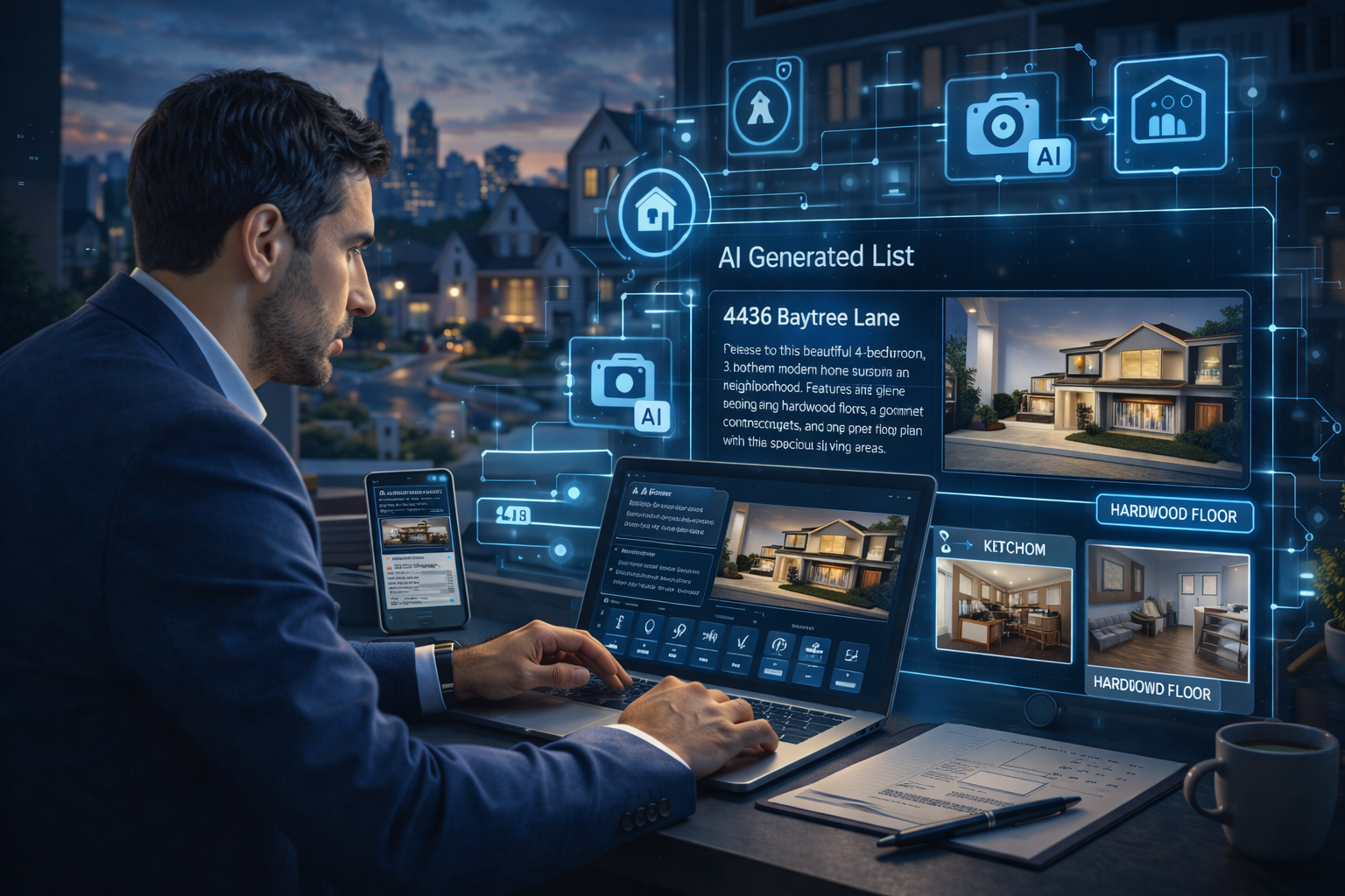 AI assistant helping real estate agents with compliance checks and voice commands