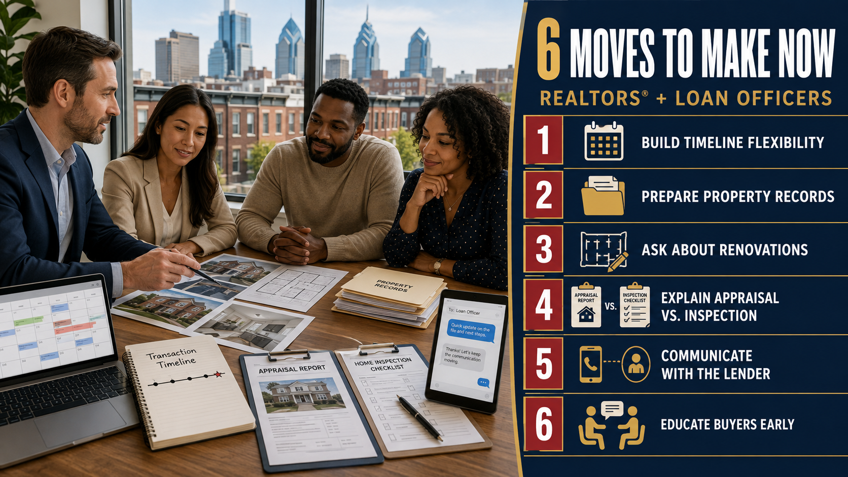 REALTOR® and loan officer guide buyers through six appraisal-preparation steps, including flexible timelines, property records, renovation history and lender communication.
