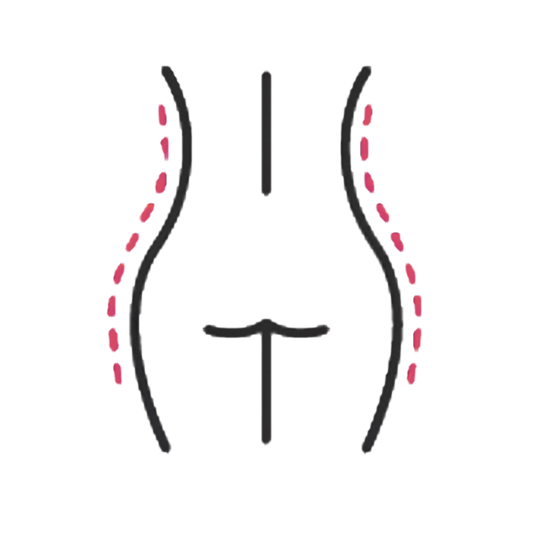 Icono de cintura y glúteos
