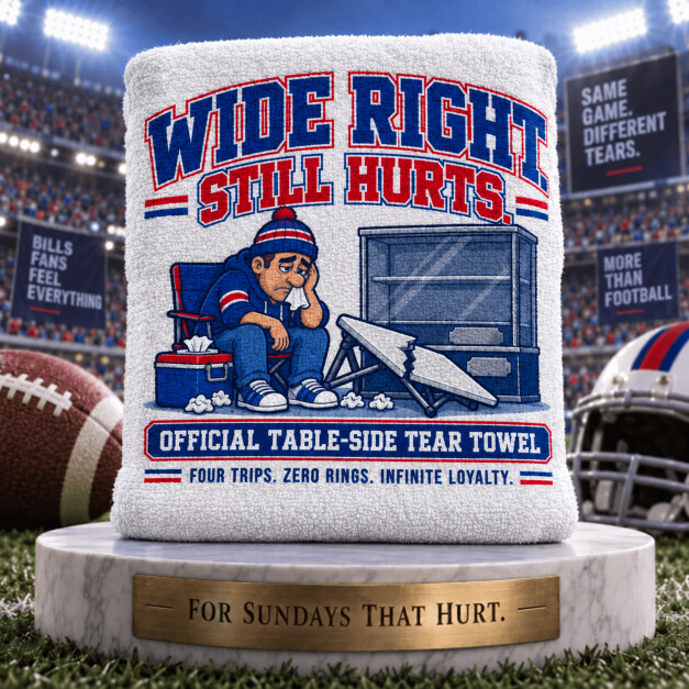 Buffalo novelty fan tear towel in Blue and Red colors