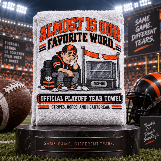 Cincinnati novelty fan tear towel in Orange and Black colors