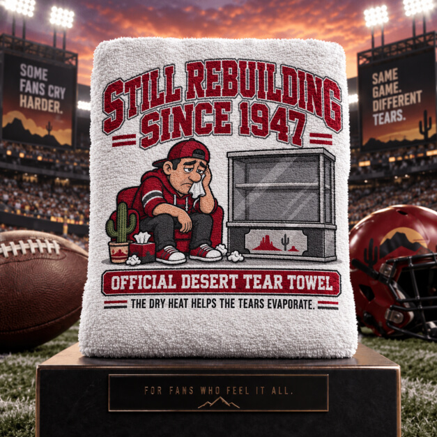 Arizona novelty fan tear towel in Cardinal Red and White colors