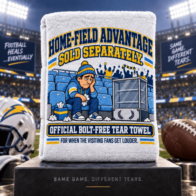 Los Angeles novelty fan tear towel in Powder Blue and Gold colors