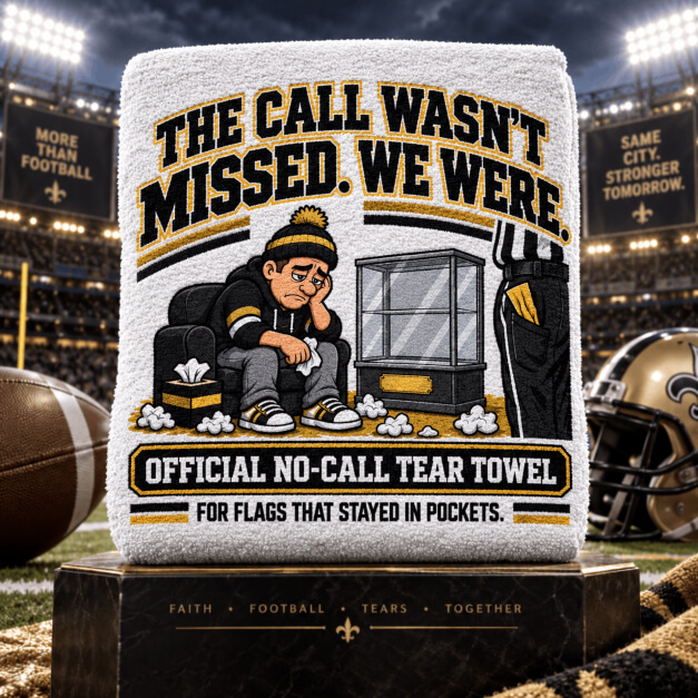 New Orleans novelty fan tear towel in Gold and Black colors