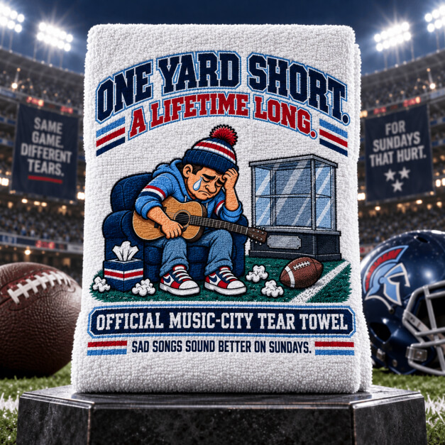 Tennessee novelty fan tear towel in Navy and Sky Blue colors