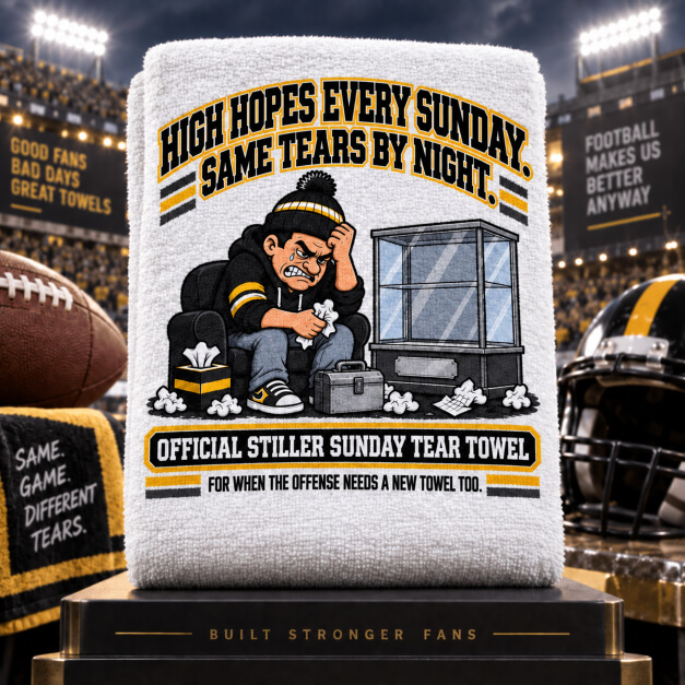 Pittsburgh novelty fan tear towel in Gold and Black colors