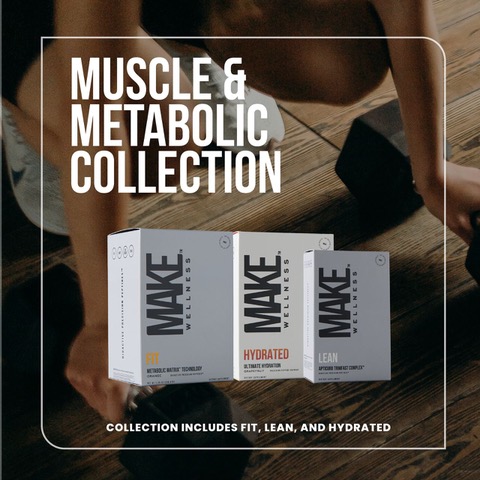 Elevate your fitness journey with the Muscle & Metabolic Collection—expertly crafted to enhance muscle strength and boost metabolism. This powerful trio—FIT, LEAN, and HYDRATED—works in harmony to support muscle growth, improve endurance, and promote a healthy body composition. Together, these best-selling supplements lay the groundwork for lasting wellness and effective, sustainable weight management.