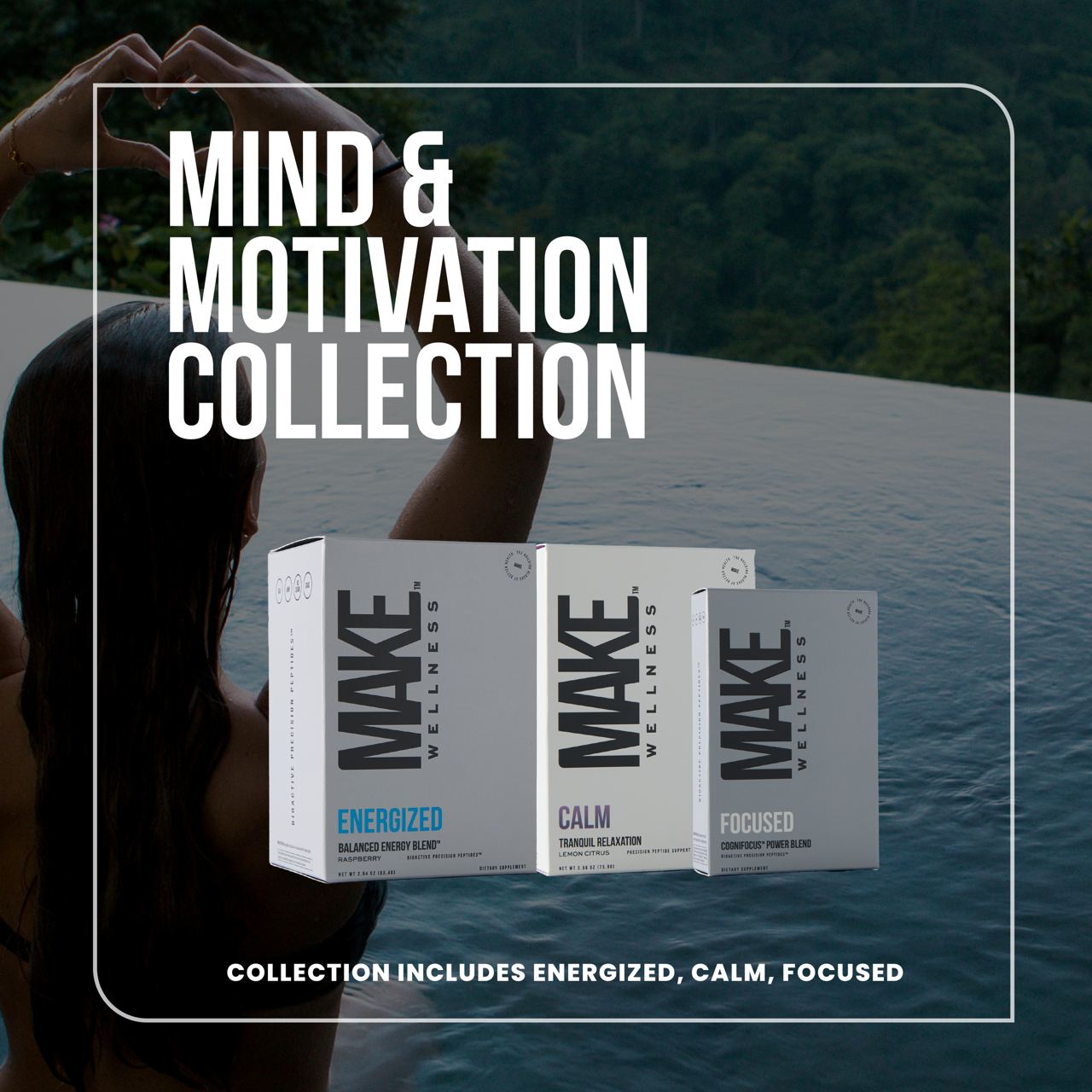 Elevate your mental clarity and motivation with the Mind & Motivation Collection—a thoughtfully curated set designed to sharpen your focus and boost your drive for peak productivity. This collection features three essential MAKE Wellness products: CALM, FOCUSED, and ENERGIZED—a powerful trio that supports cognitive performance, sustained energy, and stress resilience for a balanced, high-performing mind