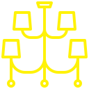 Lighting and fixture installation icon for energy-efficient electrical upgrades