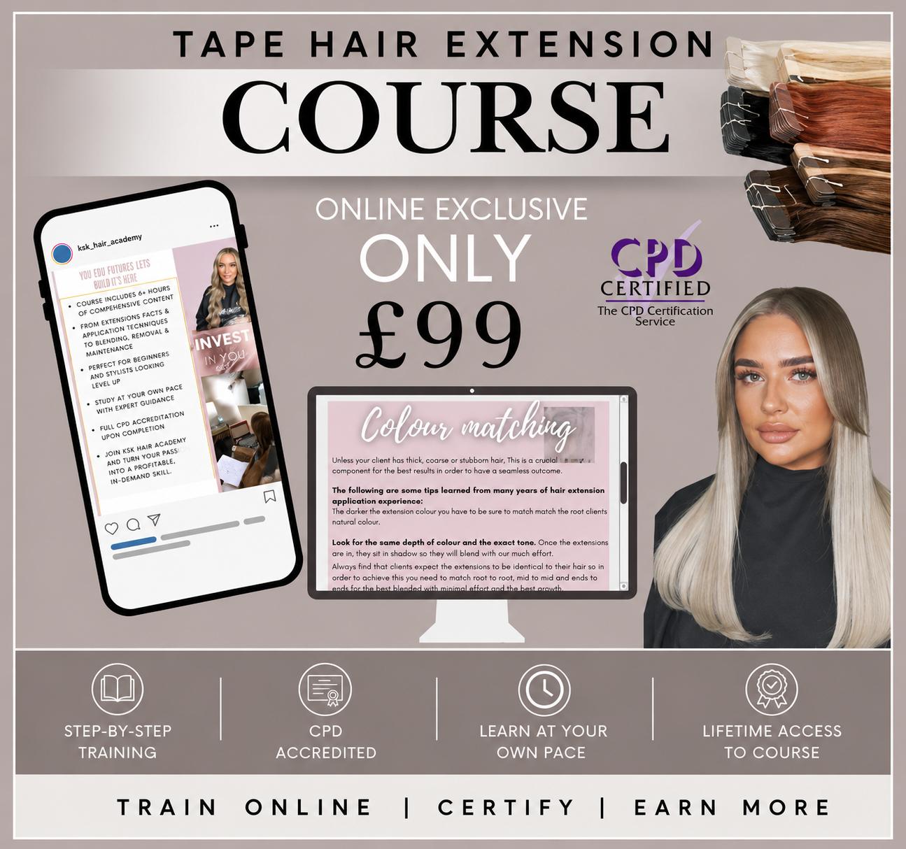 Tape Hair Extensions Online Course