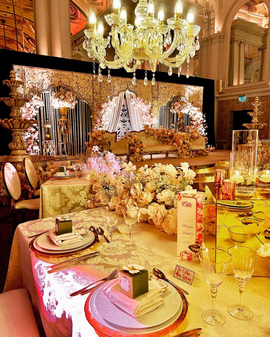 Elegant wedding venue setup in South London by Elite Event Caterers, showcasing Hilton Gatwick and Hilton Croydon options.