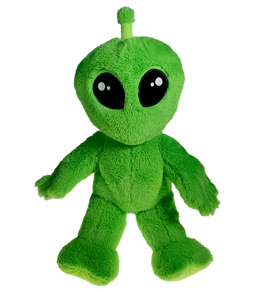 Bright green alien plush