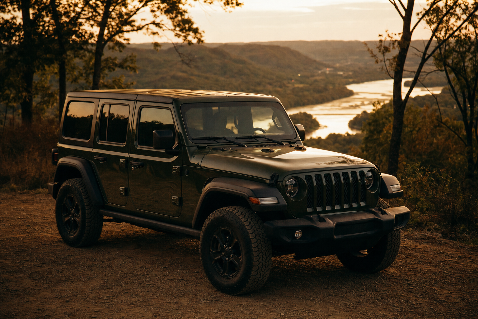 Jeep Wrangler JL at an overlook