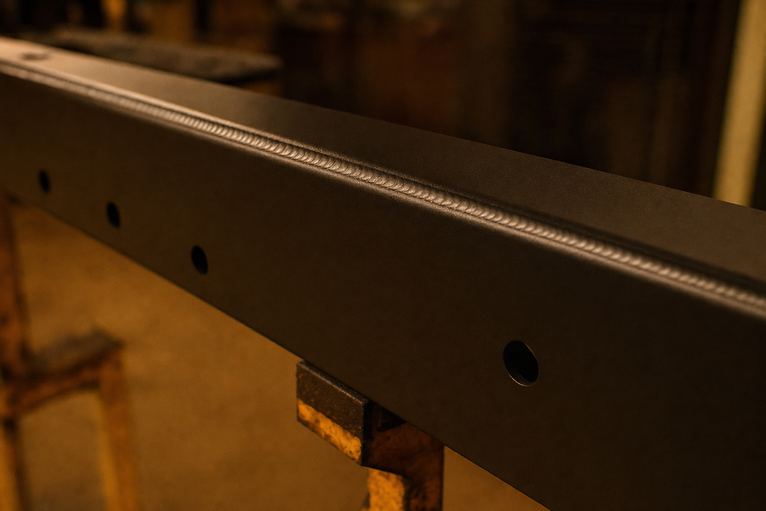 Welded frame rail repair on an older Jeep