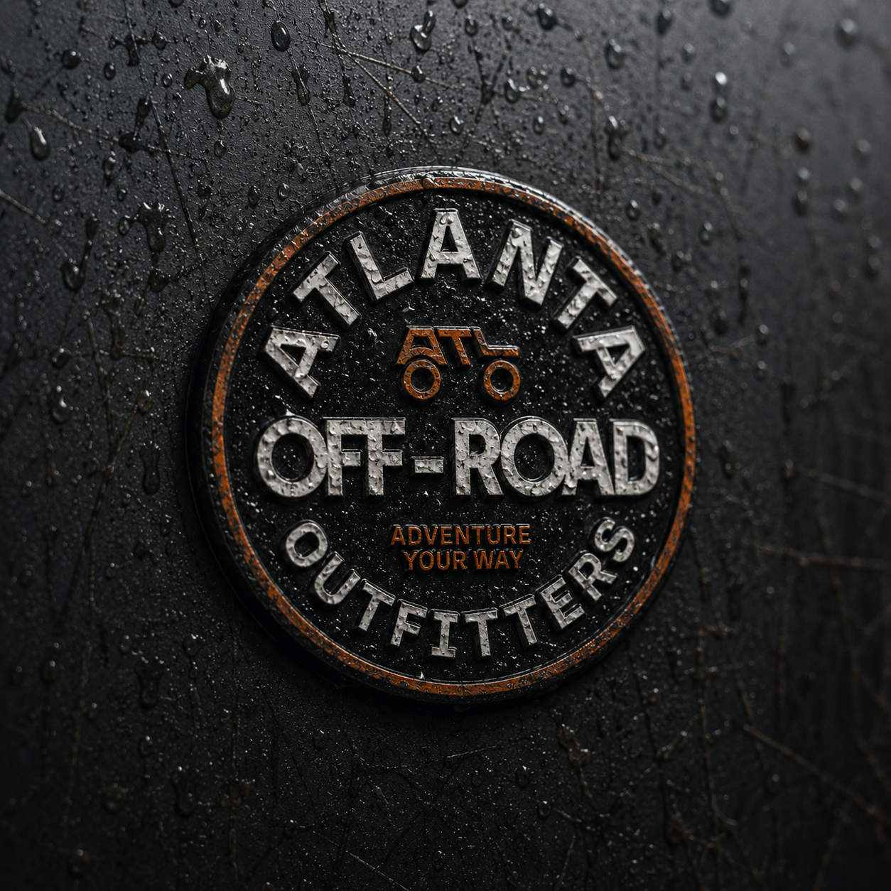 Atlanta Off-Road Outfitters shop logo on exterior wall in East Point, Georgia
