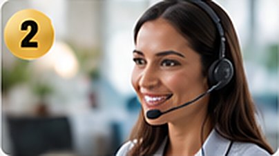 Care coordinator wearing a headset