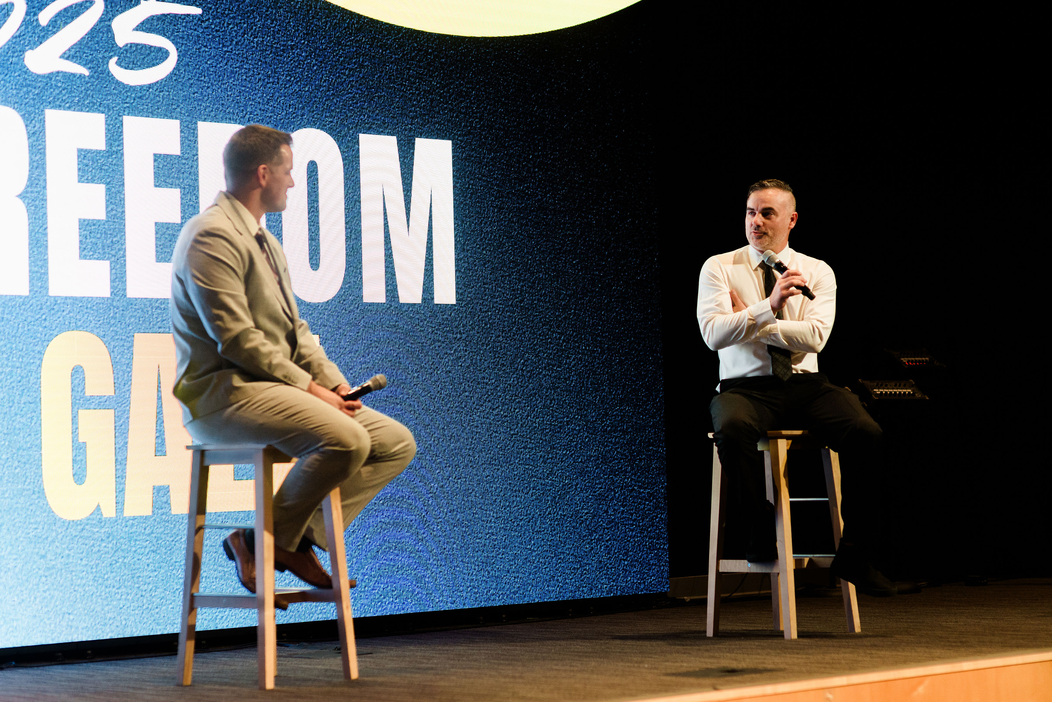Guests listening during a testimony at the Freedom Gala