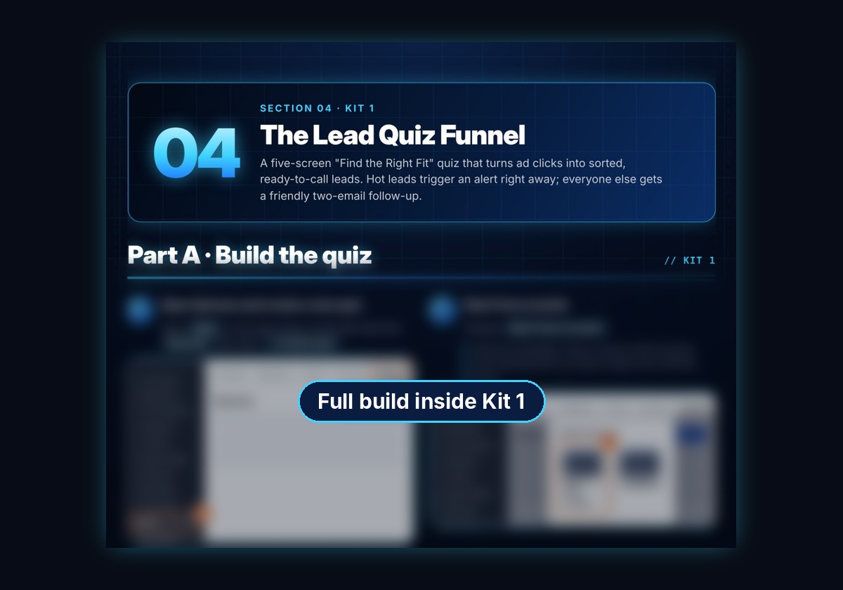 Kit 1 Lead Quiz Funnel preview