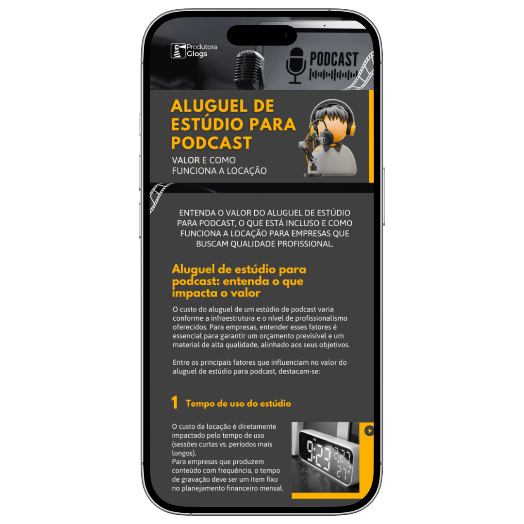 Aluguel de estúdio de podcast