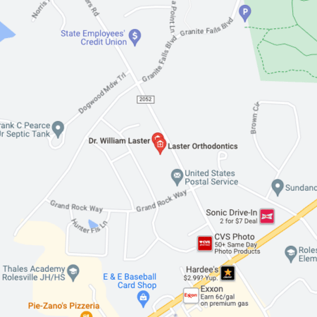 a screenshot taken from Google Maps showing Laster's Rolesville Office locaion.