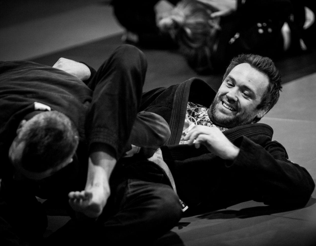 Adult student looking focused before BJJ class at Phoenix Training Centre