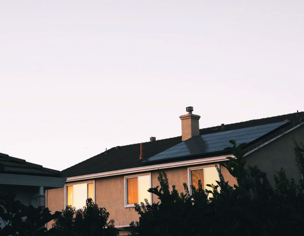 Home with solar panels
