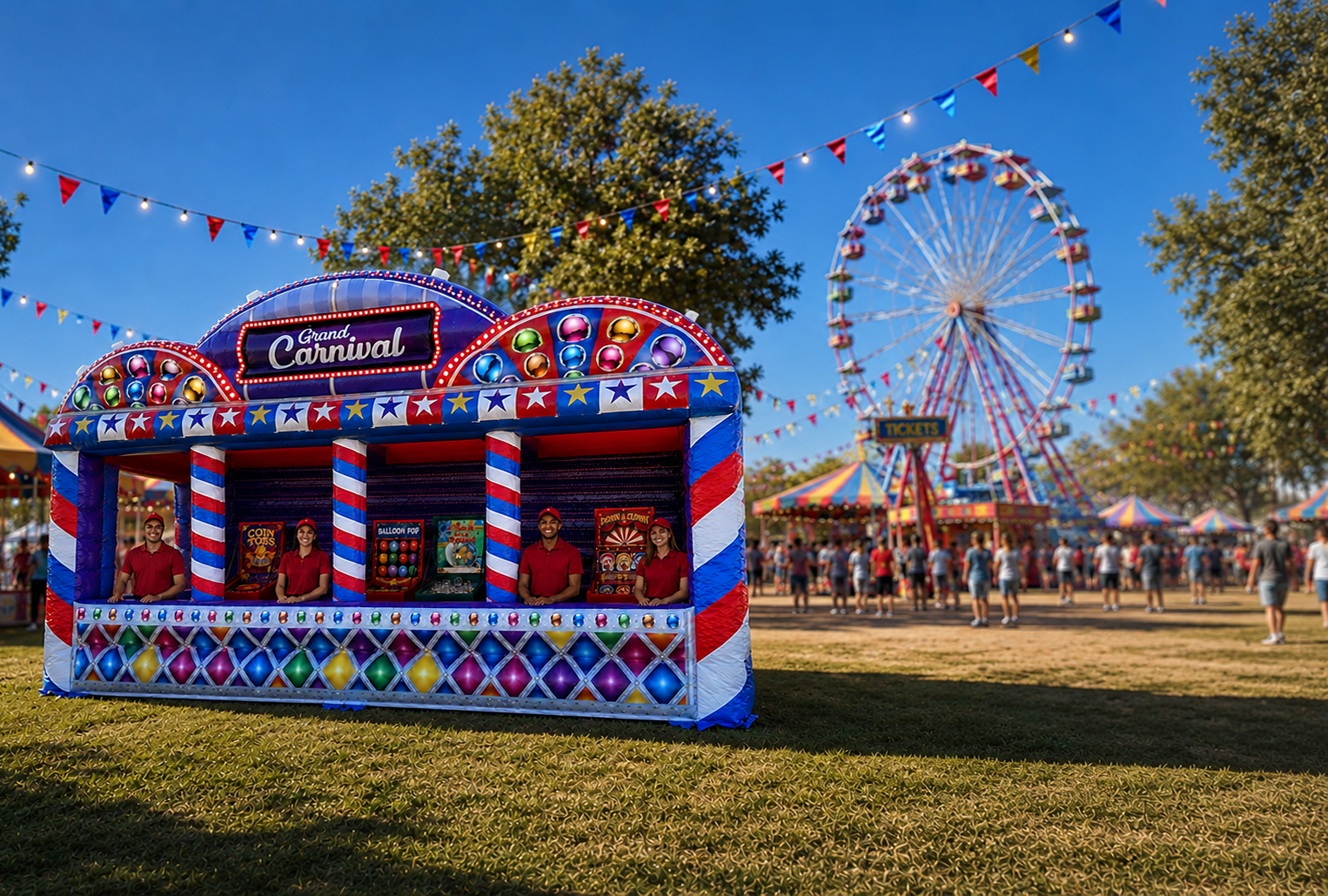Grand Carnival Midway Featuring a Choice of 4 Booth-Style Carnival Games