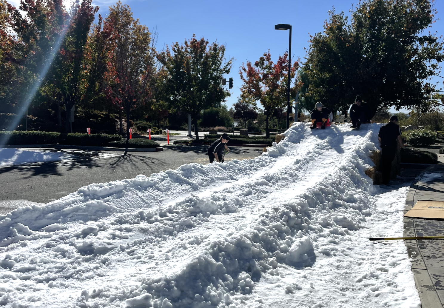 Real snow play and sledding attraction for an event