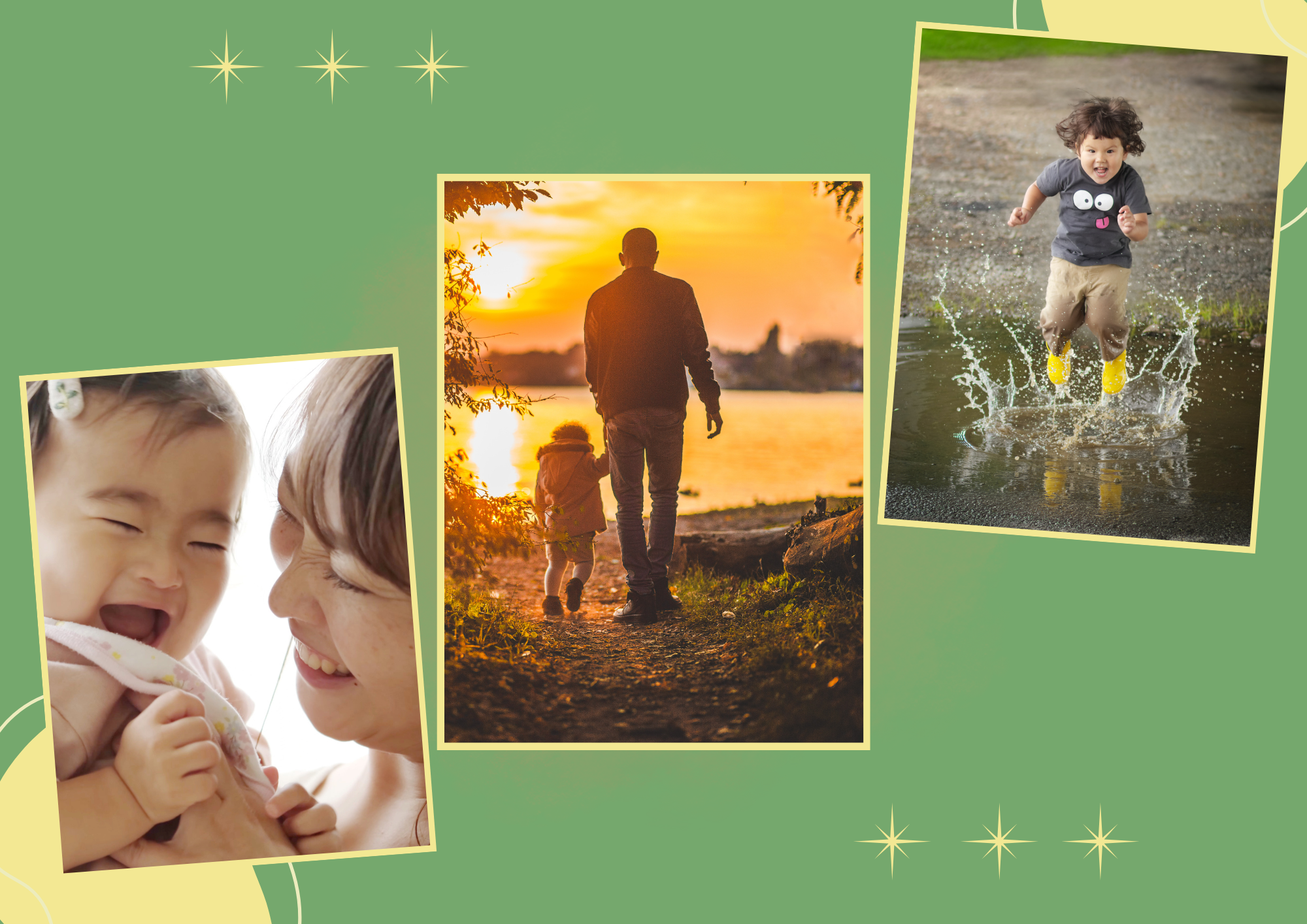 Images of parent and child communicating and connecting
