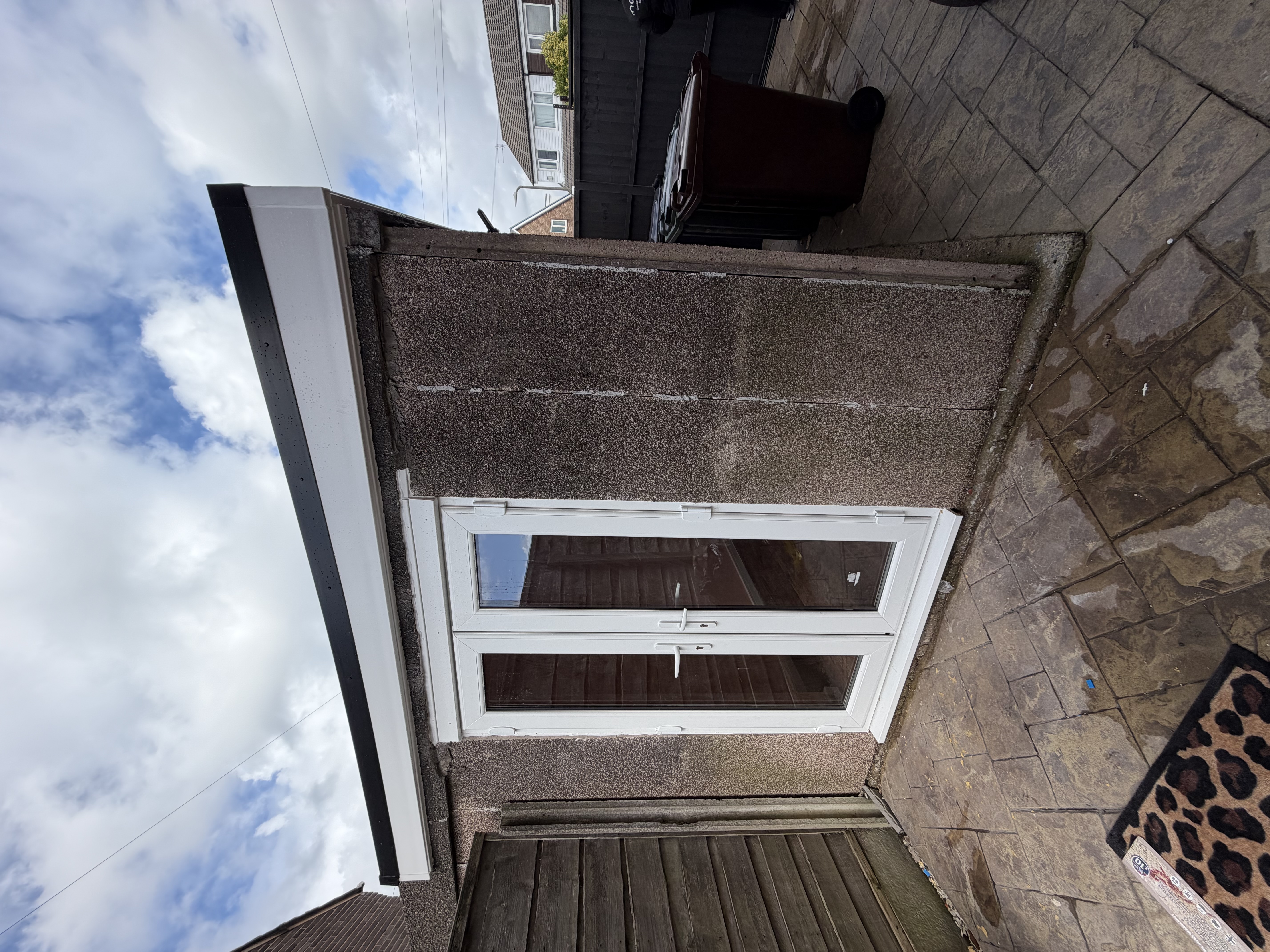Prefab garage conversion in Bury with new French doors creating access to the finished room.
